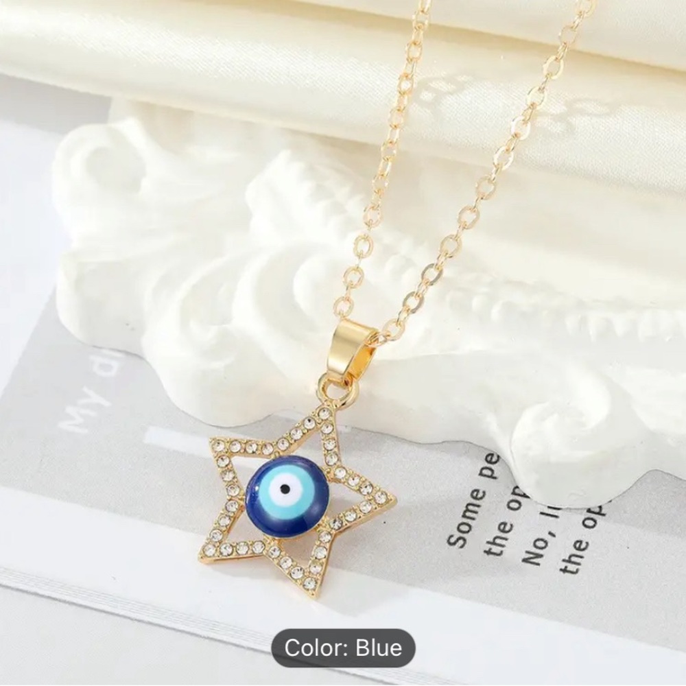Evil eye star shaped necklace